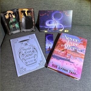 Never Ever After Fairyloot by Sue Lynn Tan w/overlays, bookmark, tarot cards
